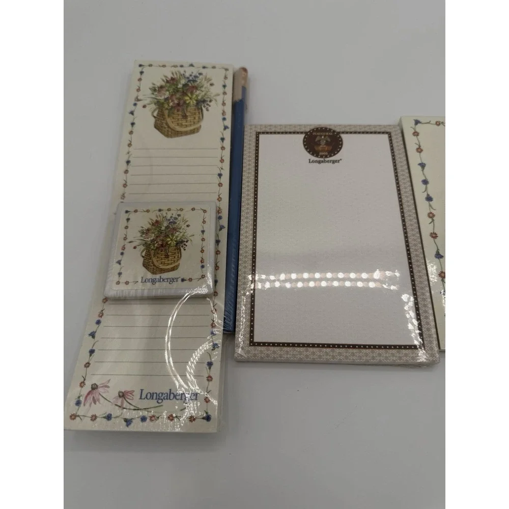 🌿 Longaberger Notepads & Magnet – Ephemera – NOS 🌿 🧺 | Vintage Collectible 🧺